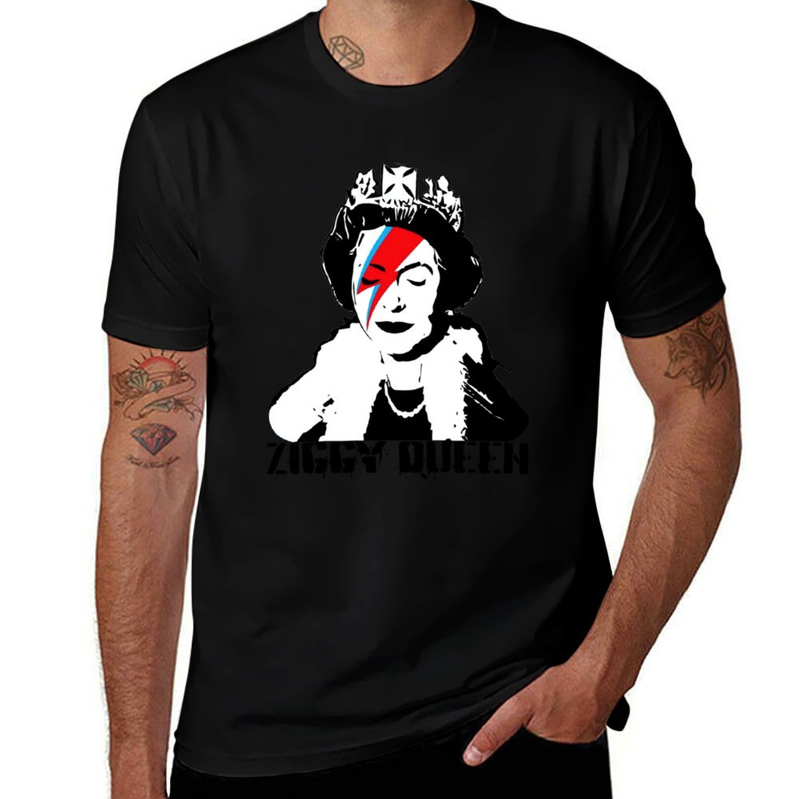 Queen Street Fashion - Kaos Queen Elisabeth Ziggy Queen Banksy