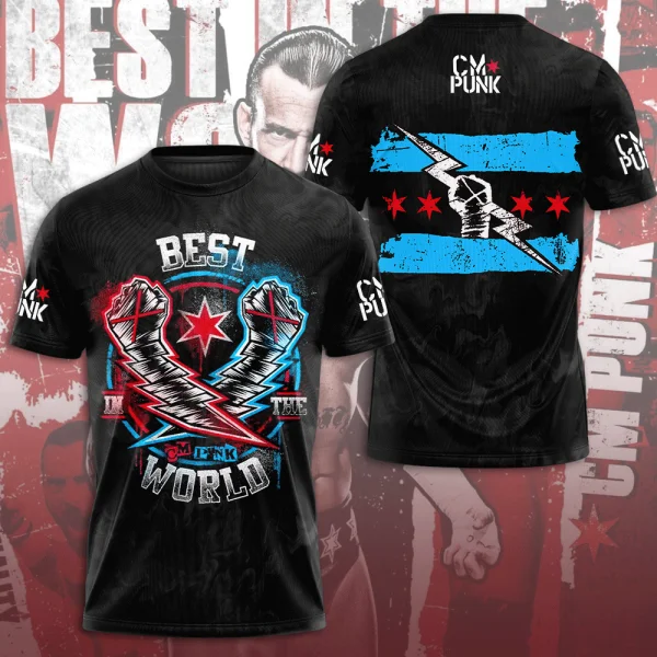 Kaos CM Punk 3D All Over Print - Street Fashion For Short Guys ulasan dan harga